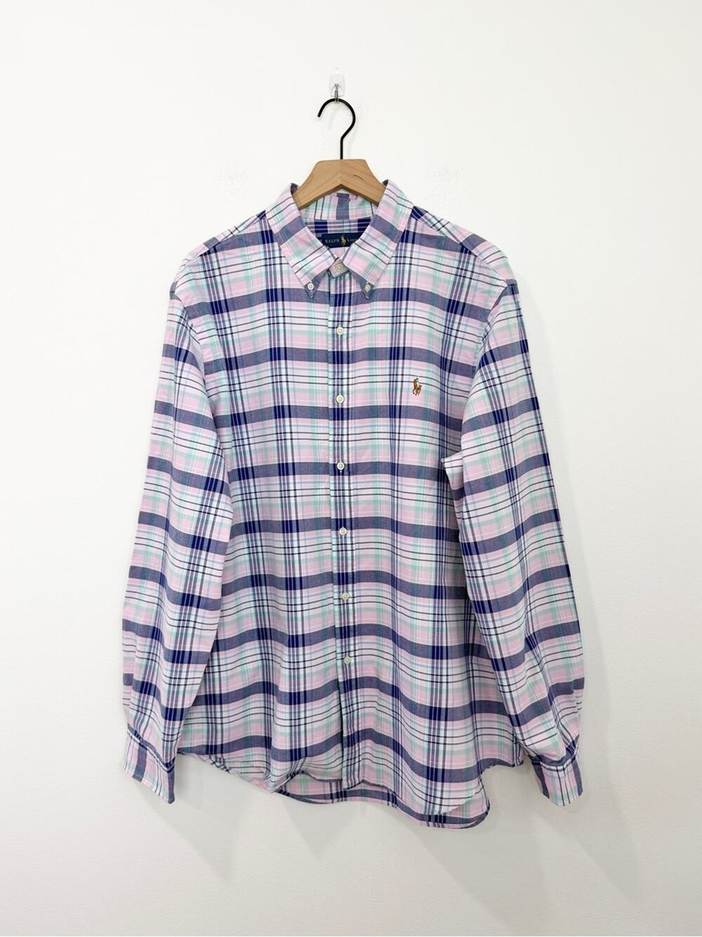 Polo Ralph Lauren Blue Pink Plaid Button Down Shirt Men’s Size XXL